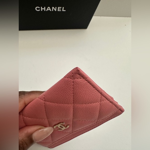 Pink Chanel Caviar Card Holder Box, Dust Cover - Picture 11 of 13